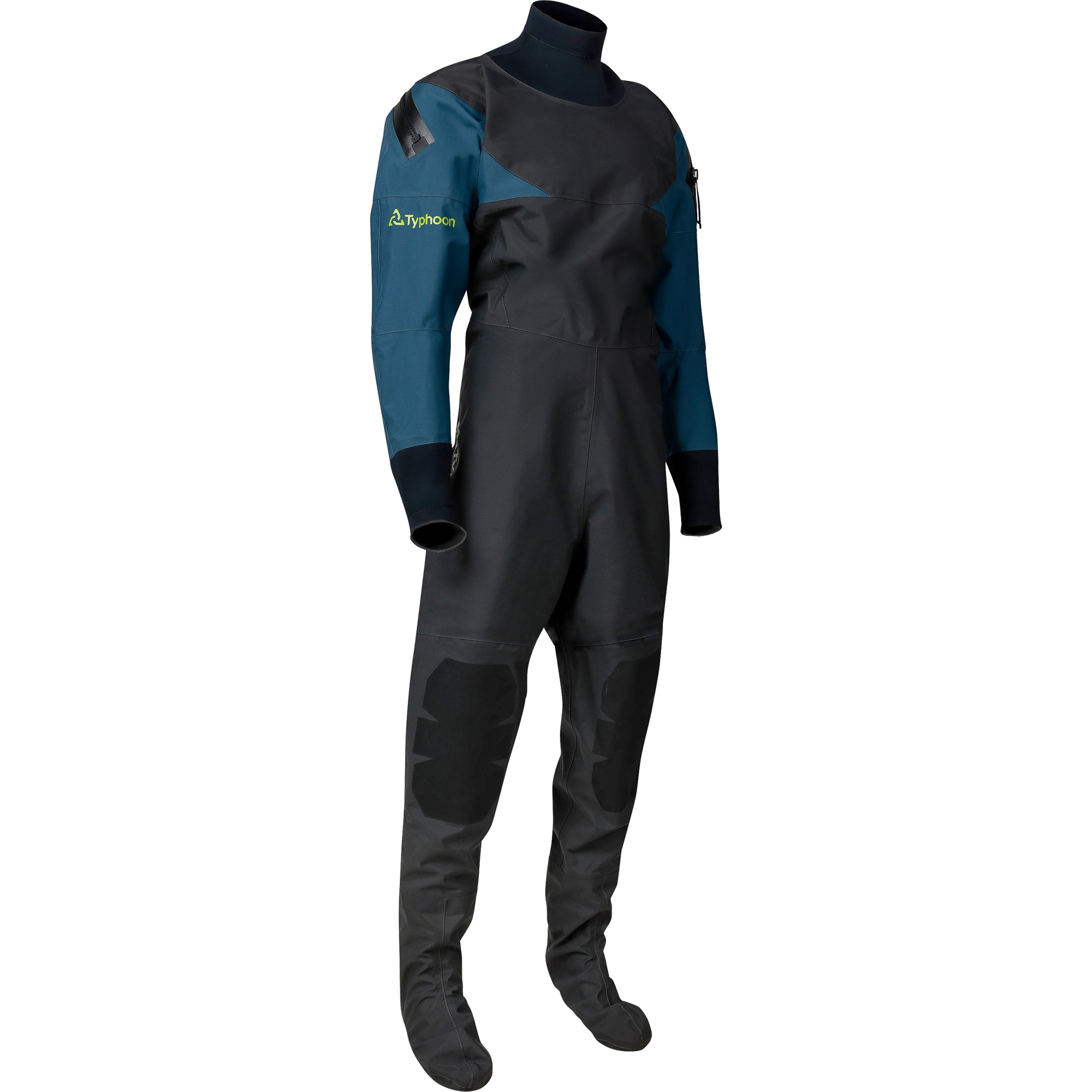 2026 Typhoon Hypercurve 2.0 Back Entry Drysuit With Fabric Socks 100209 - Teal / Grey